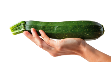 Hand holding Zucchini isolate on transparency background png