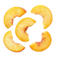 Slices of Peach, clipping path isolate on transparency background png