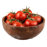 Tomatoes in a bowl front view isolate on transparency background png