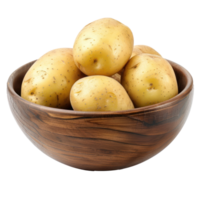 Potatoe in a bowl front view isolate on transparency background png