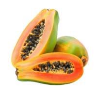 Papaya with a slice Papaya isolate on transparency background png