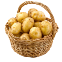 Potatoe in basket isolate on transparency background png