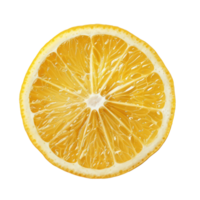 A slice of Lemon, clipping path top view isolate on transparency background png