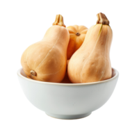 Butternut Squash in a bowl front view isolate on transparency background png