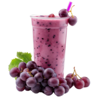 Red grapes Smoothie drink front view isolate on transparency background png