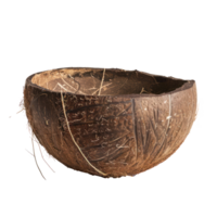 Coconut in a bowl front view isolate on transparency background png