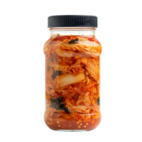 Kimchi in a Glass Bottle front view isolate on transparency background png