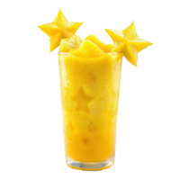 star fruit Smoothie drink front view isolate on transparency background png