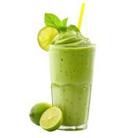 Lime Smoothie drink front view isolate on transparency background png