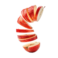 Falling slices of apple isolate on transparency background png