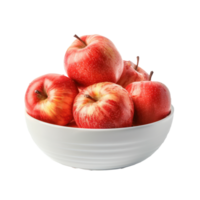 Fresh Apple in a bowl front view isolate on transparency background png