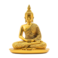Figurine of the gold Buddha status isolate on transparency background png