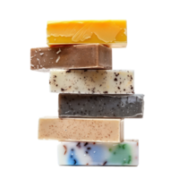Stack of body wash soap side view isolate on transparency background png