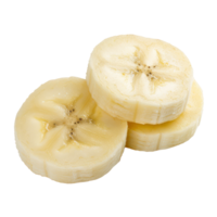 3 small slices of Banana isolate on transparency background png