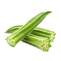 Piece of Okra isolate on transparency background png