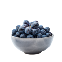 Blue grapes in a bowl front view isolate on transparency background png