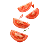 Falling slices of Tomatoes isolate on transparency background png