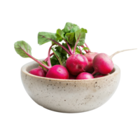 Radish in a bowl front view isolate on transparency background png