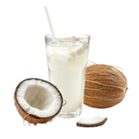 Coconut juice front view isolate on transparency background png