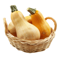 Butternut Squash in basket isolate on transparency background png