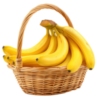 banaan in een mand isoleren Aan transparantie achtergrond png