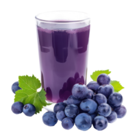 Blue grapes juice front view isolate on transparency background png