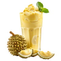 durian fruit Smoothie drink front view isolate on transparency background png