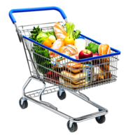 Isolated Shopping Cart Realistic Design with Editable Transparent Background png