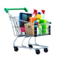 Isolated View of a Realistic Shopping Cart Illustration with Transparency png