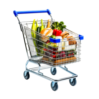 Realistic Colorful Shopping Cart Illustration Design in Format with Transparent Background png