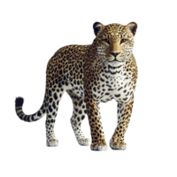 A leopard is standing in front of a black background png