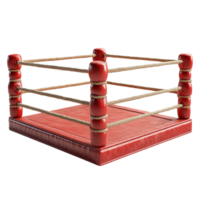 A red boxing ring with ropes on it png
