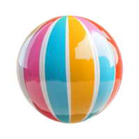 A colorful beach ball with a striped pattern png