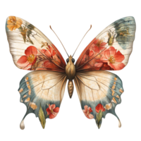 A butterfly with flowers on it png