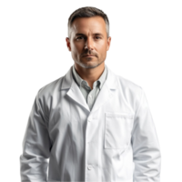 A man in a white lab coat png