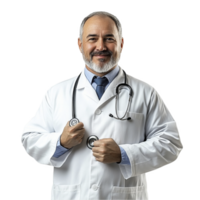 Senior doctor isolated on transparent background png