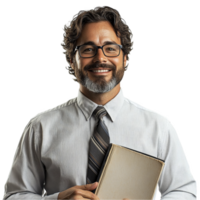 men in formal dress hold books isolated on transparent background png