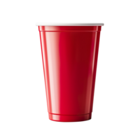 Plastic red cup isolated on transparent background png