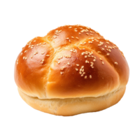 Plain kaiser bun isolated on transparent background png
