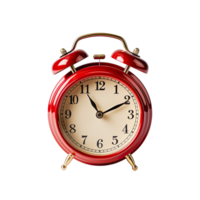 Red alarm clock isolated on transparent background png