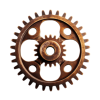 Rusty old cog wheel isolated on transparent background png