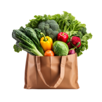Vegetables in a paper bag isolated on transparent background png