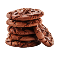 Stack of chocolate cookies isolated on transparent background png