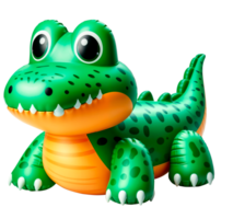 Funny Inflatable crocodile toy isolated on transparent background png