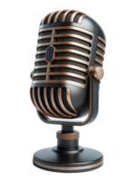 Retro microphone isolated on transparent background png