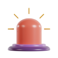 A stylized emergency light with a rounded top and glowing rays, indicating alertness. png