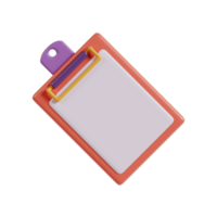 A colorful clipboard with a blank sheet, designed for note-taking or organizing documents. png