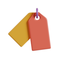 Two colorful price tags with a looped attachment, typically used for labeling items. png