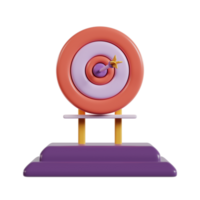 A colorful 3D target on a stand, symbolizing goals and achievements. png