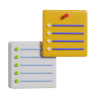 Two colorful note cards with checklists, suggesting organization and task management. png